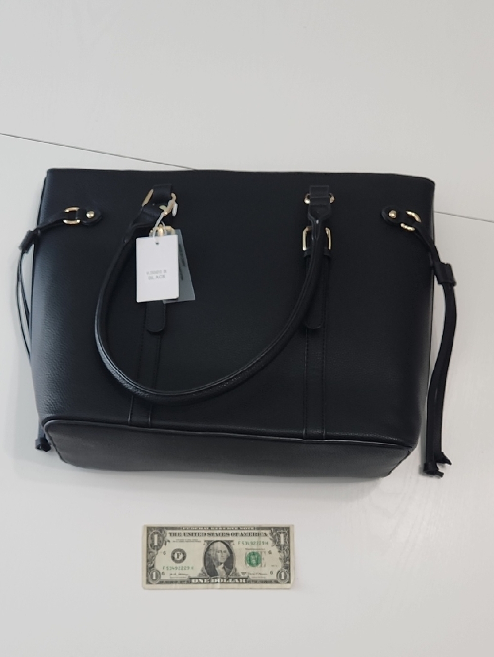 Brand New Black Tote with Gold Accents - Women